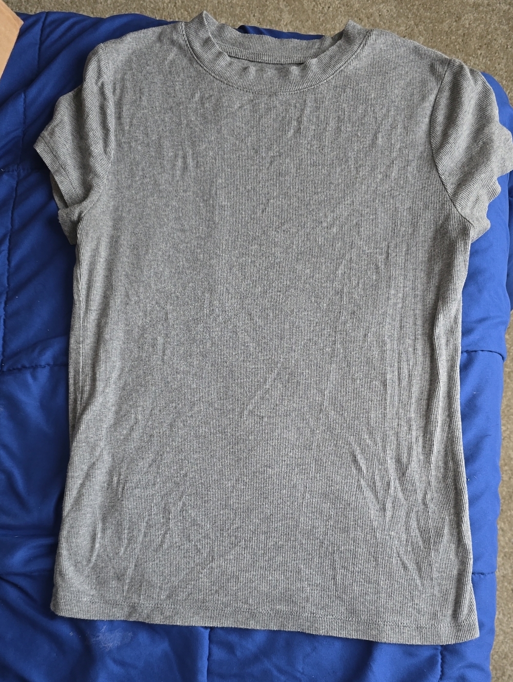 Target Women's Grey Ribbed Short Sleeve Tee